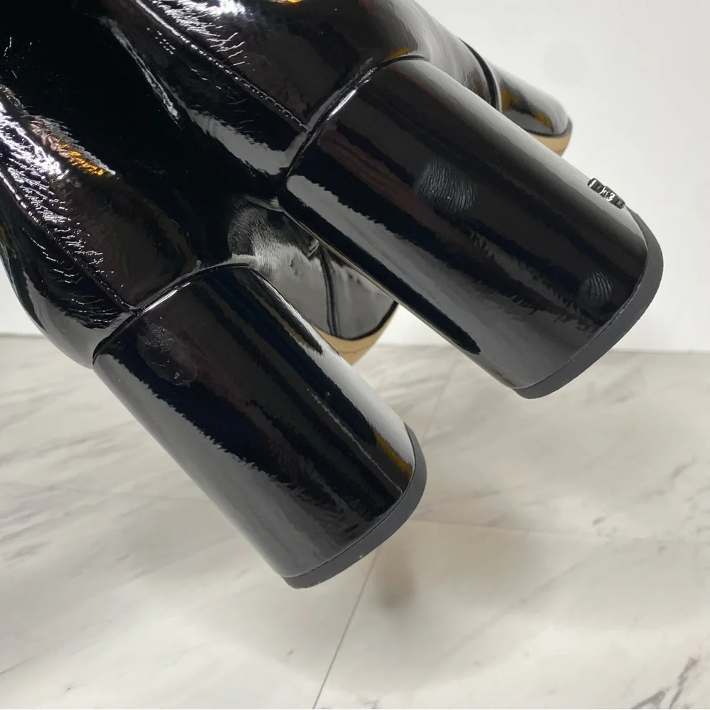 Sam Edelman Codie Black Patent Ankle Bootie 8 1/2 M